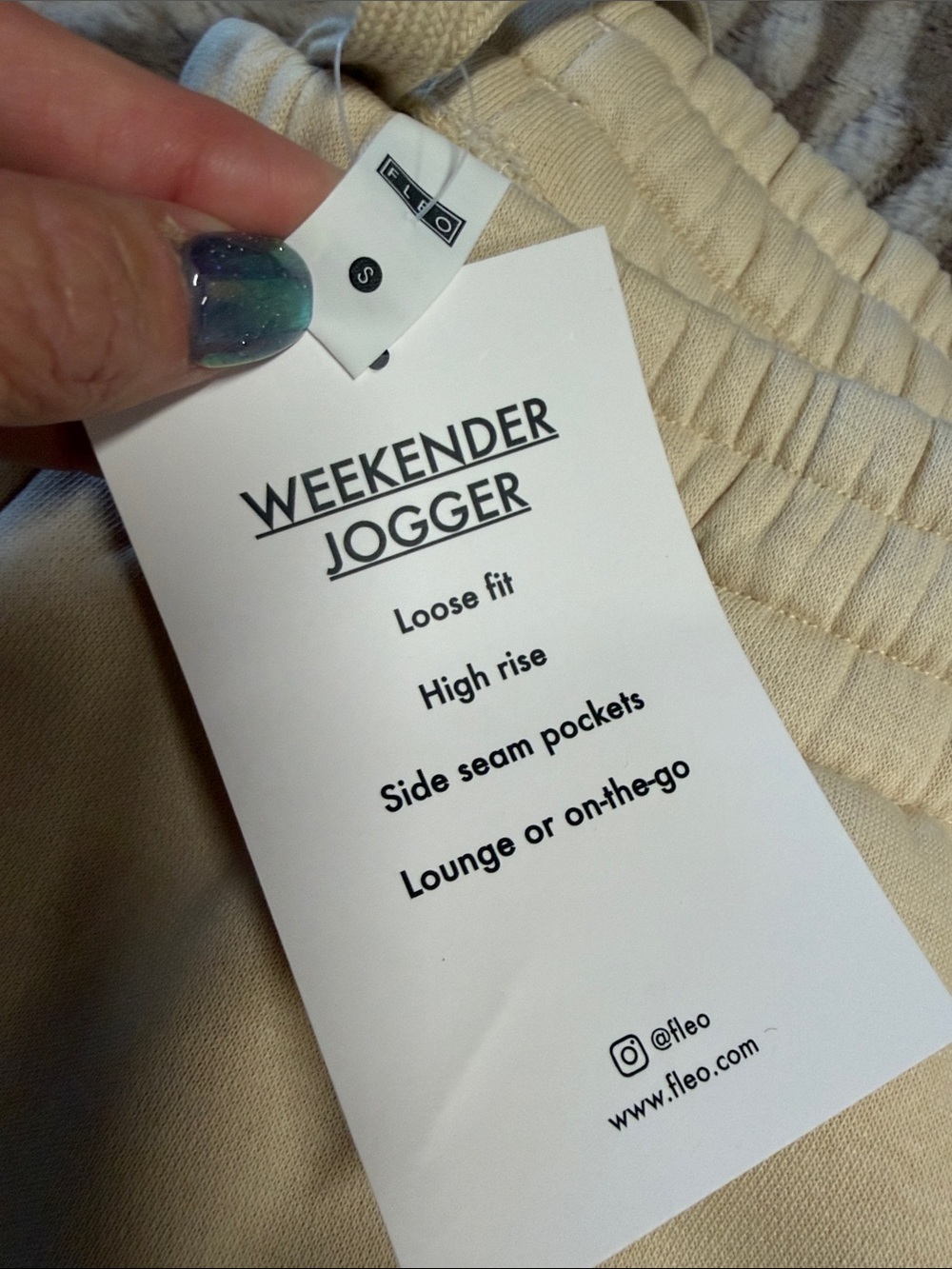 Fleo Womens Cream Weekender Jogger Pants - Picture 2 of 10